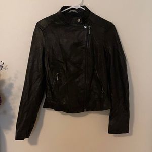 Cole Hahn Black Genuine Leather Jacket